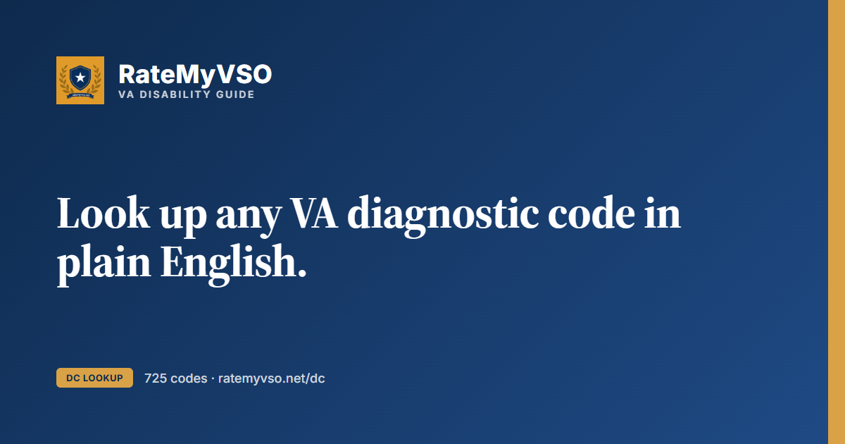 VA Diagnostic Codes Lookup (725 Codes) | RateMyVSO